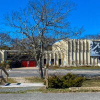 The exterior of the Whydah Museum in the early spring with empty parking lot