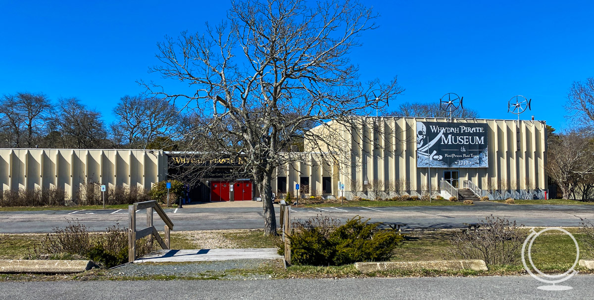 The exterior of the Whydah Museum in the early spring with empty parking lot