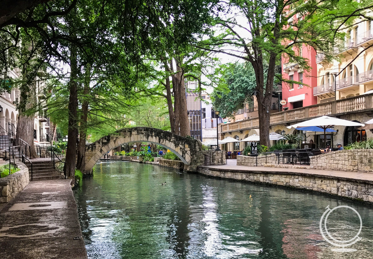 Pedestrian bridge over the San Antonio River Walk