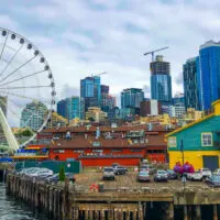 Seattle wheel and Seattle waterfront
