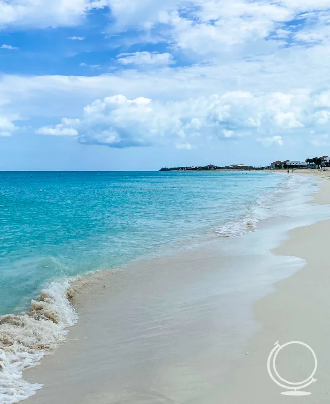 light blue water along a sandy beach at Bimini 