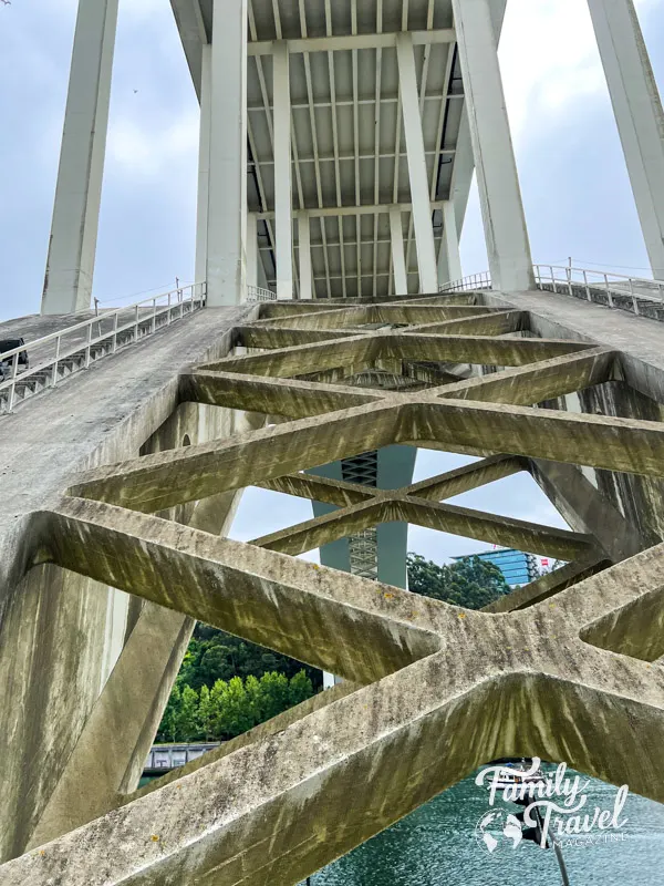 Up close view of the arch on the bridge climb in Porto