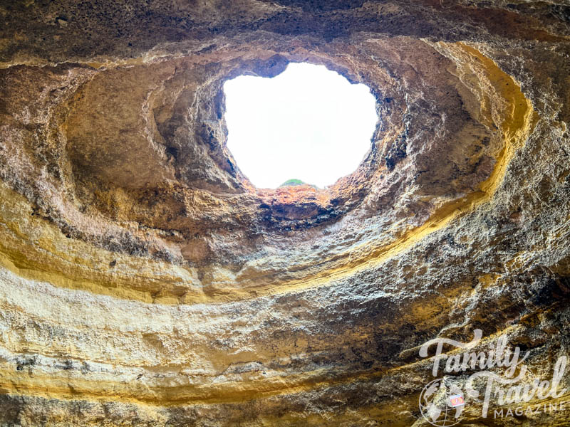 Natural skylight in cave