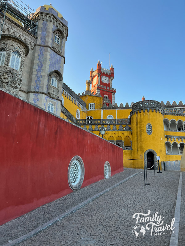 Pena Palace with yellow and red walls/buildings