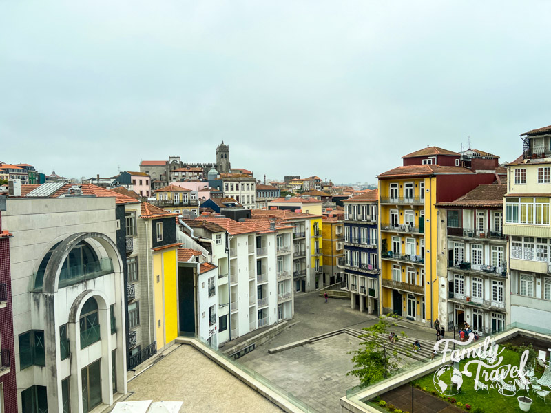 View of Porto from our hotel window with quaint buildings