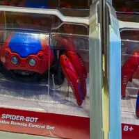 Red and blue spider bots in packages