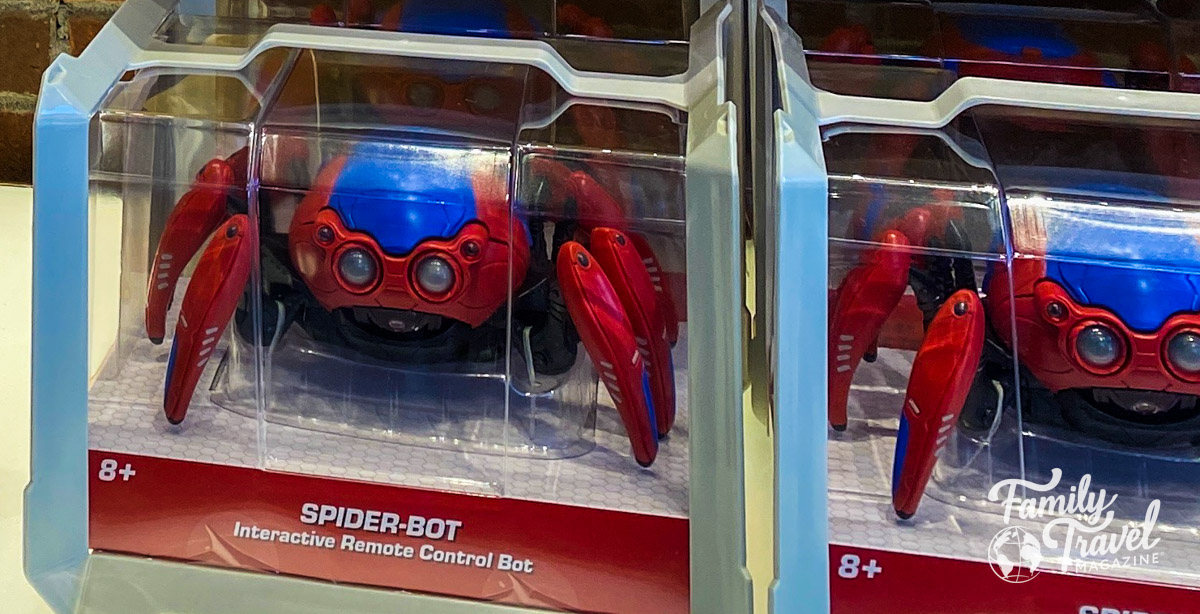 Red and blue spider bots in packages