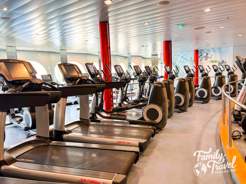 Treadmills and ellipticals in the Vitality fitness center 