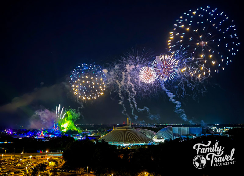 fireworks over the Magic Kingdom (view from Bay Lake Tower) 