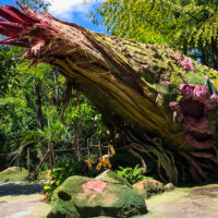 Huge plaska reclinata interactive plant at the entrance of Disney Pandora - Animal Kingdom Resort