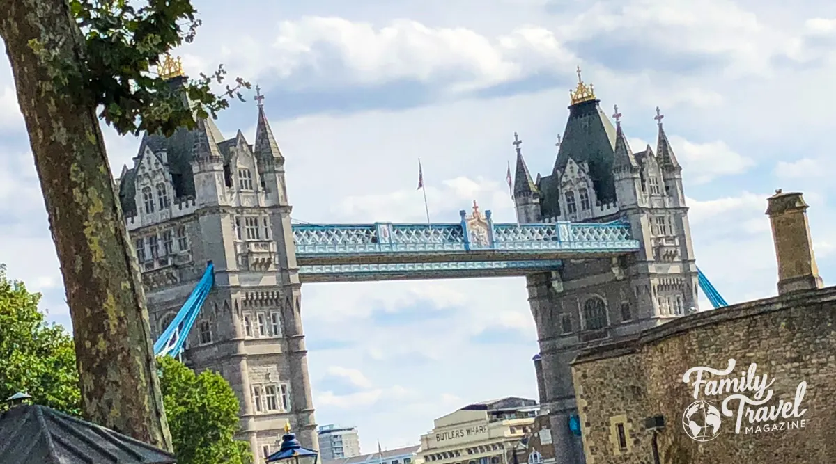 London tower bridge from a distance - near the Tower of London, one of the best things to do in London with kids