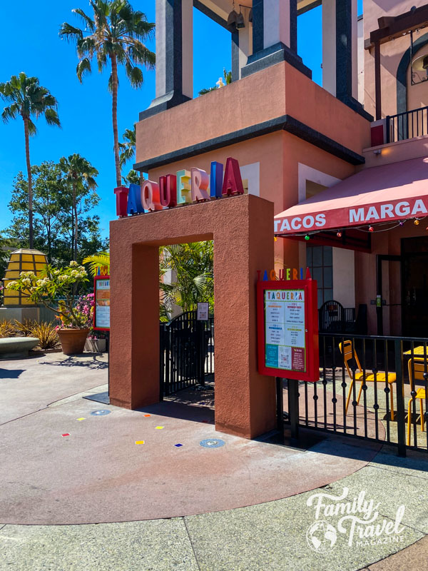 Exterior of Tortilla Jo's with Taqueria sign