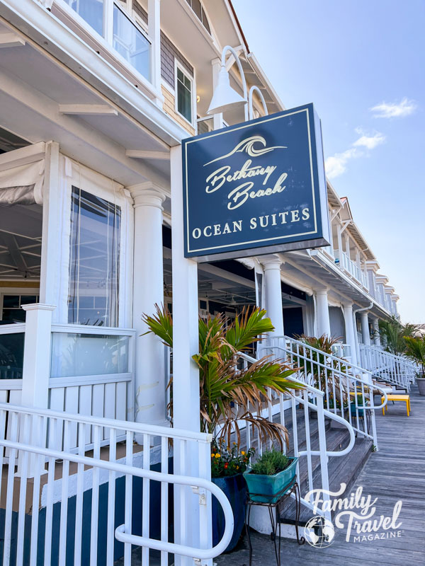 Exterior of Bethany Beach Ocean Suites on the boardwalk 