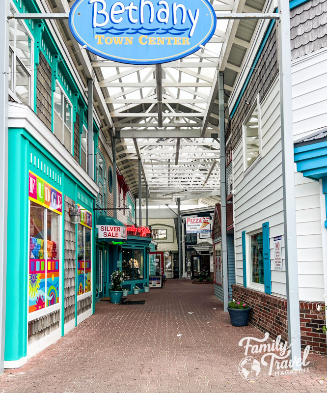 Bethany Town Center alley with shops on both sides