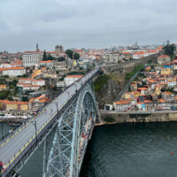 View of Porto and bridge over Douro River