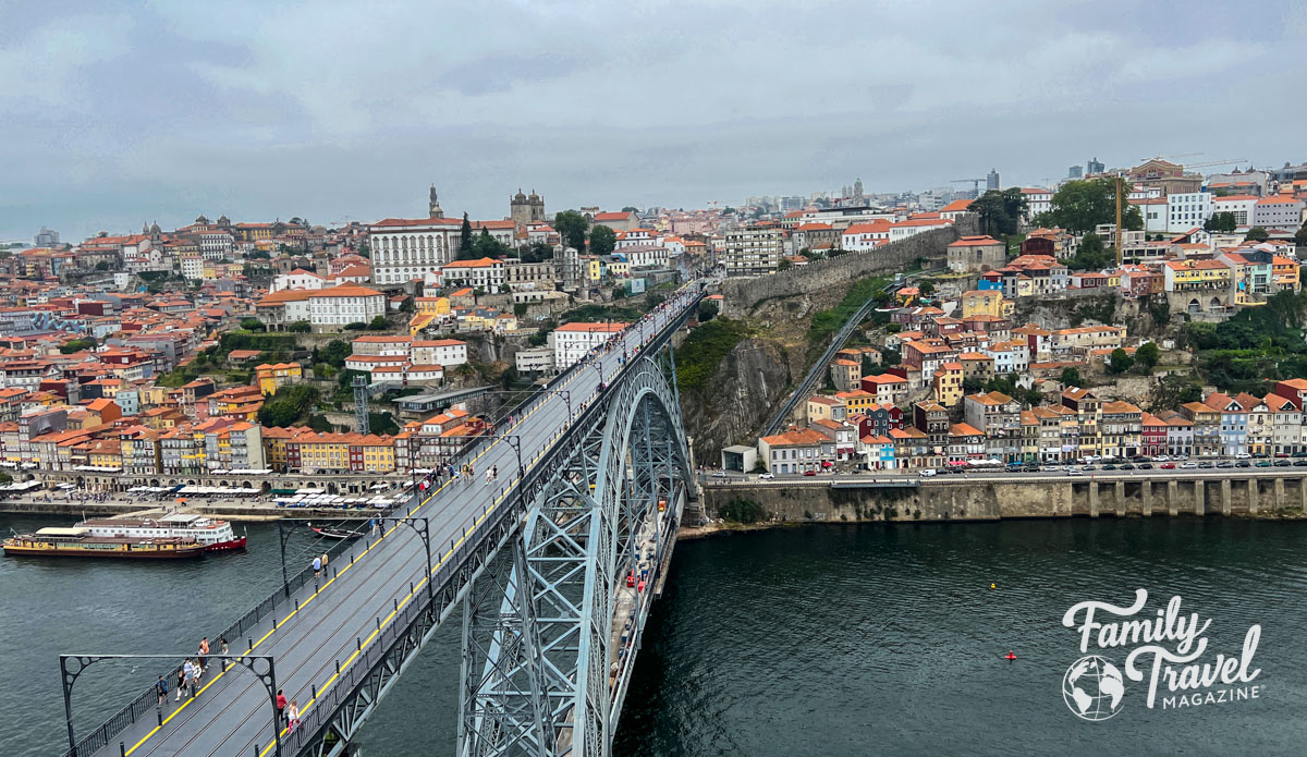 View of Porto and bridge over Douro River 
