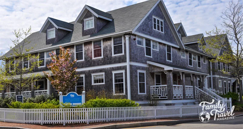 Exterior of White Elephant Residence building with gray shingles