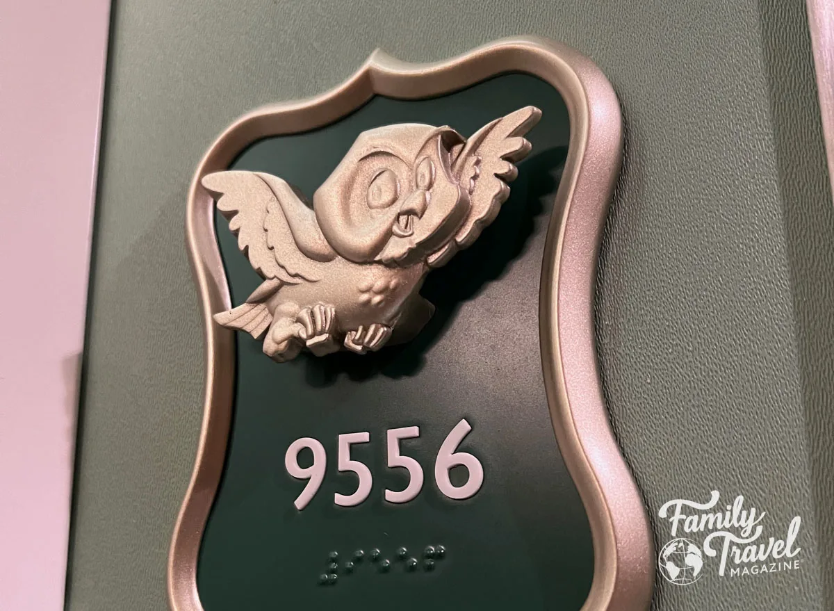 Owl icon on stateroom door - the Disney Wish version of a fish extender