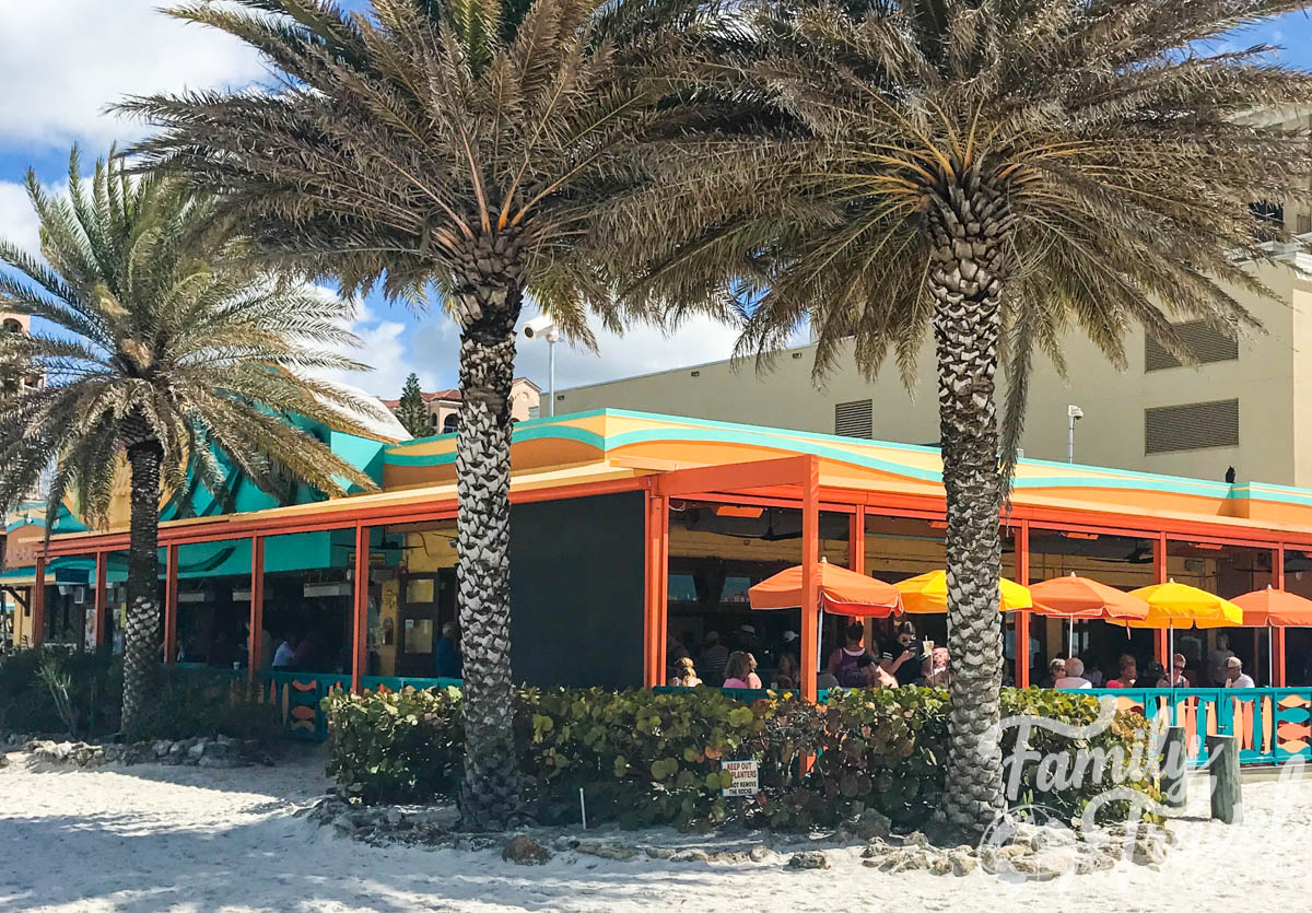 exterior of Frenchy's Restaurant on the beach 