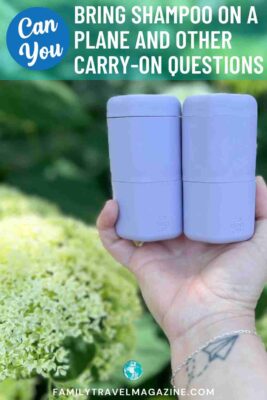 Two purple plastic toiletry containers from Capsule.