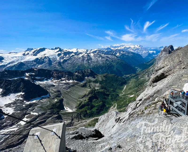 Mountain view from Cliff Walk with snow capped mountains 