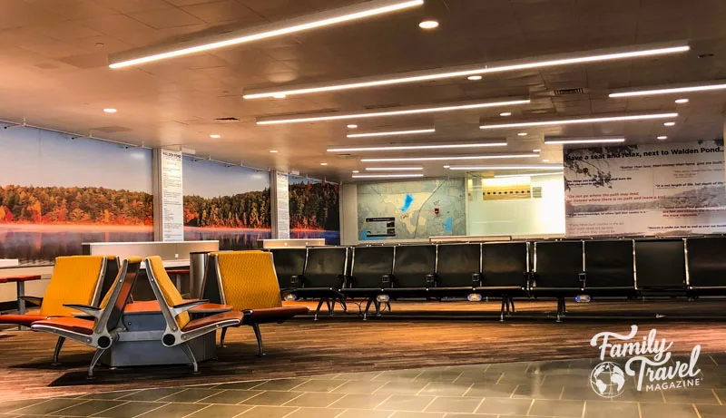 Empty seating area at airport