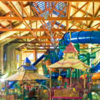 Great Wolf Lodge indoor water park with slides, spray areas, and more.