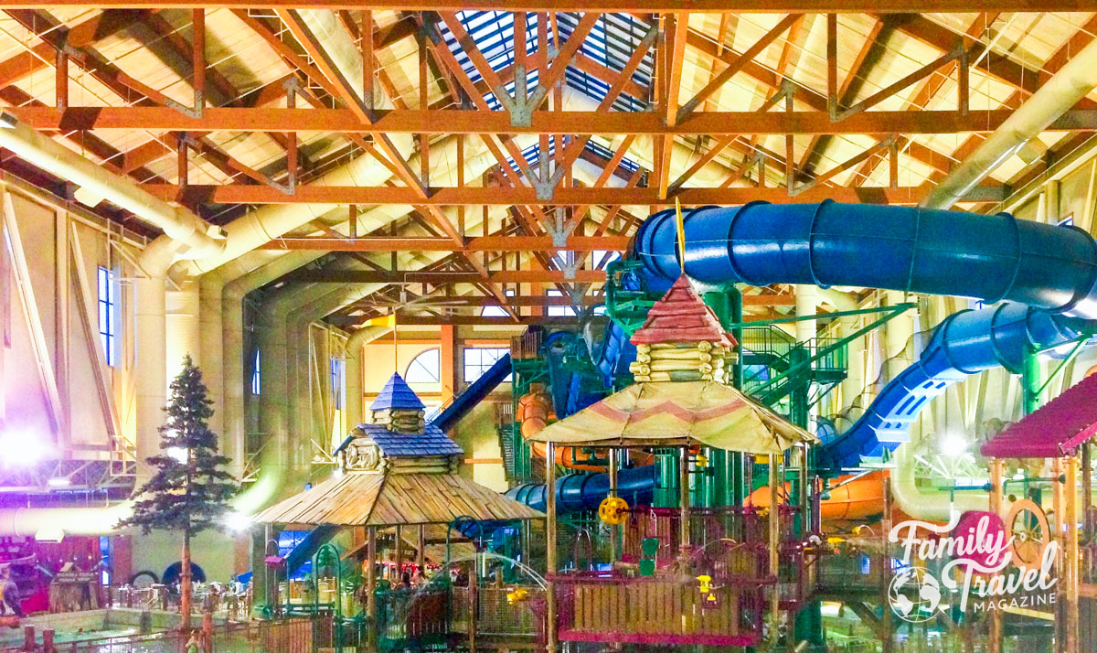 Great Wolf Lodge indoor water park with slides, spray areas, and more. 