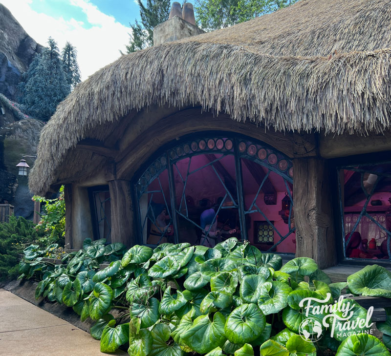 Snow White cottage at the end of Mine Train ride