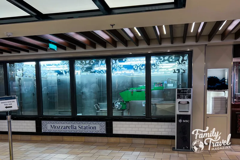 Mozzarella station machine at the buffet