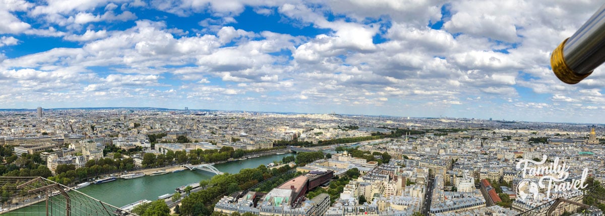 View of Paris and the Seine River from the Eiffel Tower. 