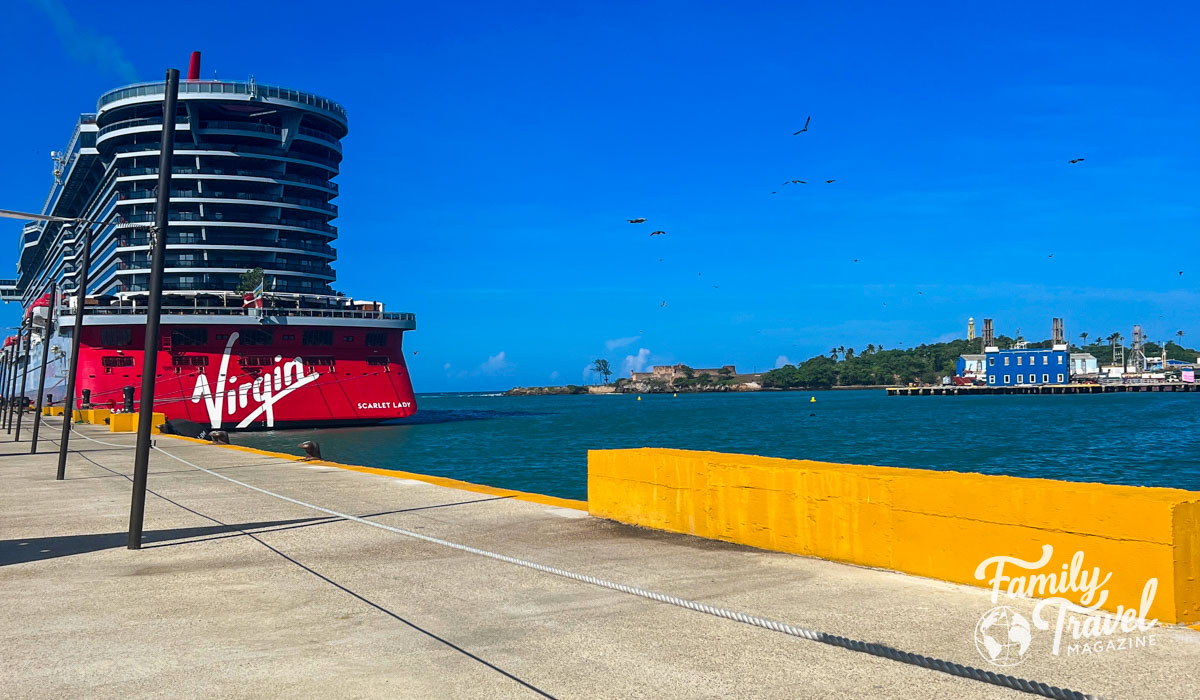 Virgin Voyages Scarlet Lady docked at Puerto Plata