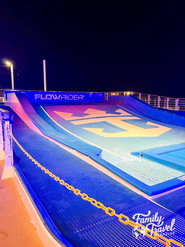 FlowRider surf simulator in the dark 