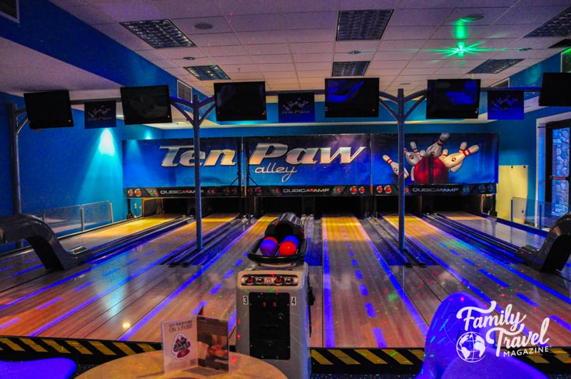 Small bowling alley with several lanes