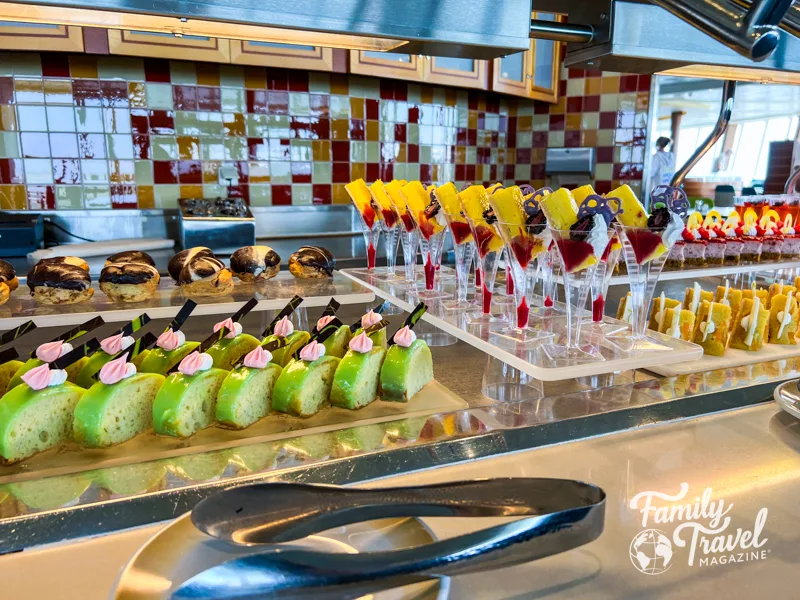 Colorful desserts on the buffet at Windjammer buffet