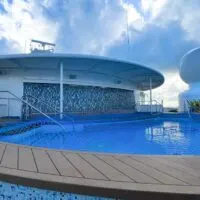 Small empty pool on deck of Disney Wish