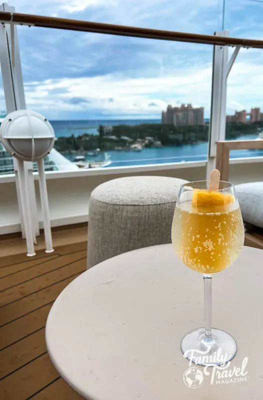 Cocktail with popsicle on a table overlooking Atlantis