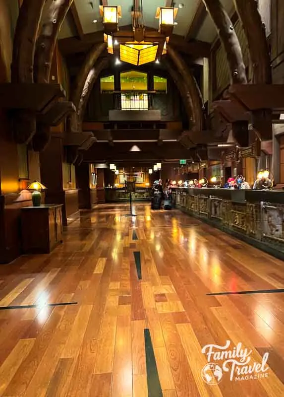 Check in area of the lobby at the Grand Californian 