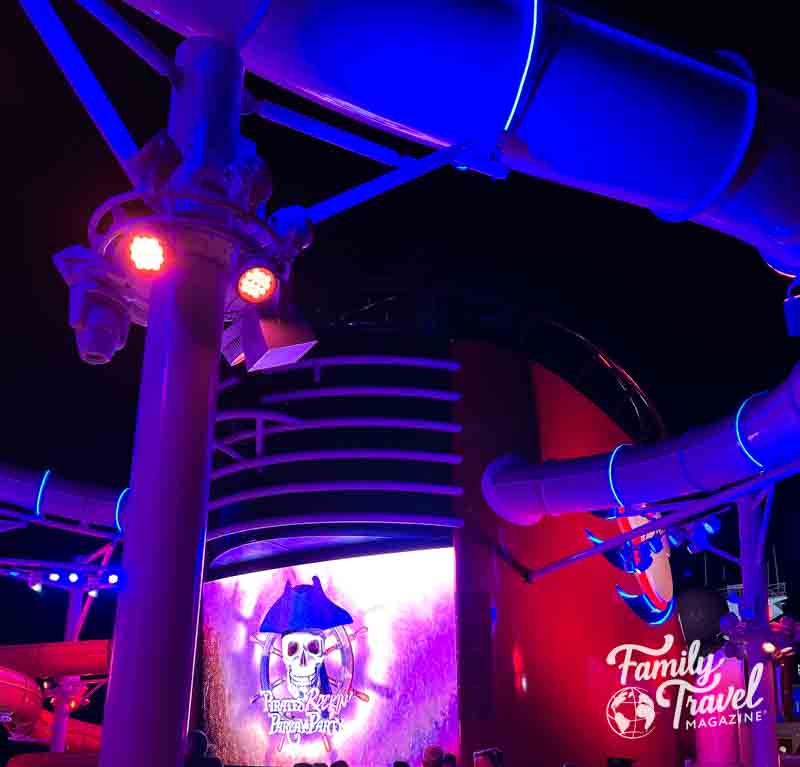 Pirate night on the Disney Cruise Line with LCD monitor
