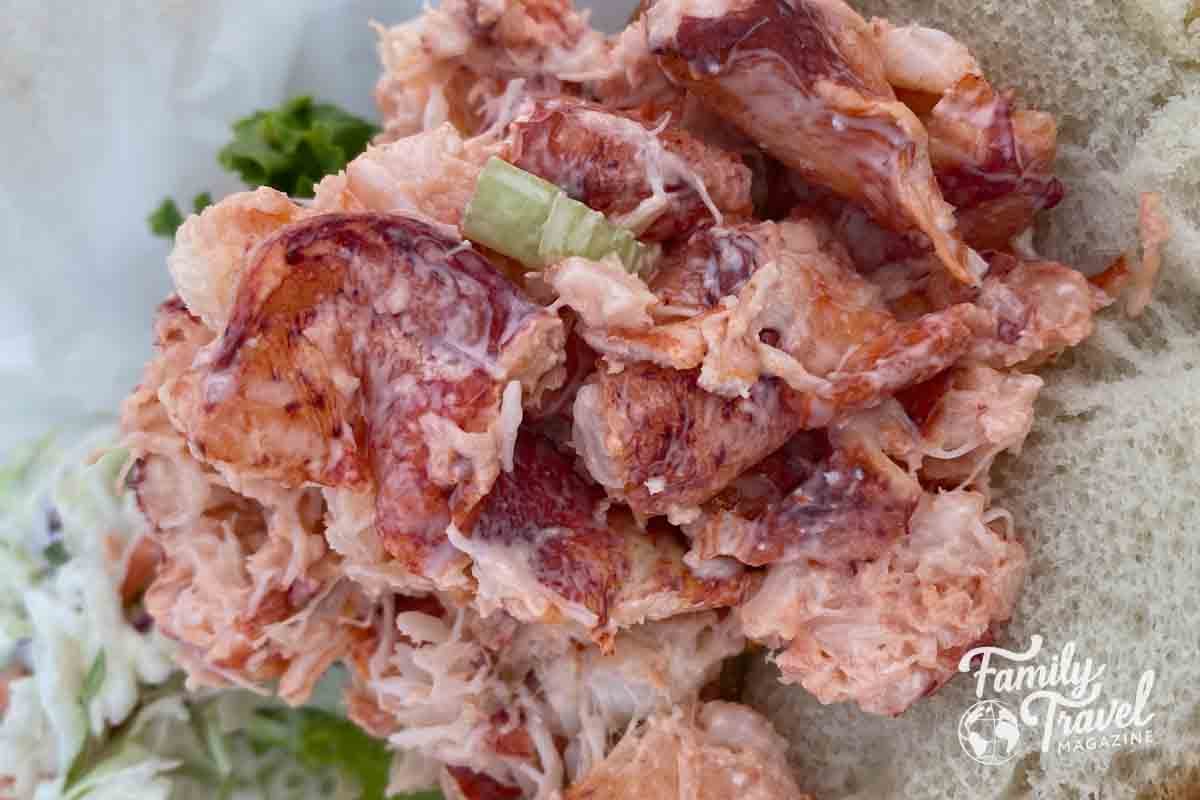 Lobster roll with celery