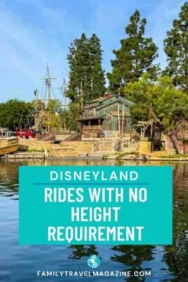 Rustic buildings and a ship on the Rivers of America in Disneyland Park, Anaheim.